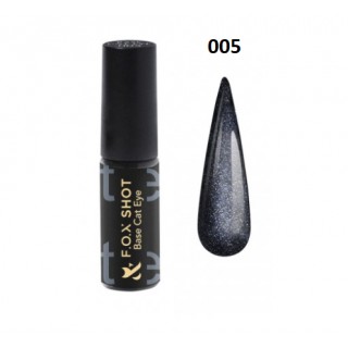 База камуфлювальна для гель-лаку F.O.X SHOT Base Cat Eye 005 чорний 5 мл