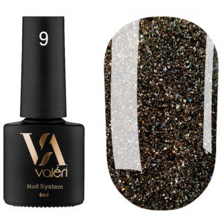 Гель-лак Valeri Flash №09 світловідбивний сіро-коричневий 6 мл