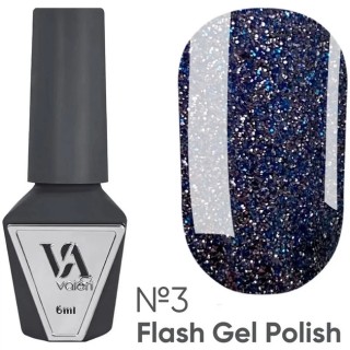 Гель-лак для нігтів Valeri Flash №03 сріблясто-блакитний 6 мл