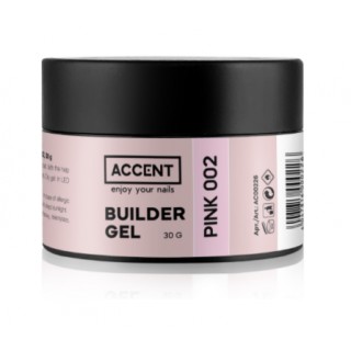 Моделювальний гель для нігтів Accent Builder Gel Pink 002 рожевий 30 г