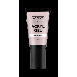 Акрил-гель для нігтів Accent Acryl Gel White 002 білий 30 г