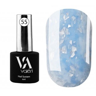 База для гель-лаку Valeri Base Potal 55 Світло-блакитний зі сріблястою стелею 6 ml