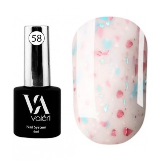 База для гель-лаку Valeri Base 58 Potal Світло-рожевий з рожево-блакитною стелею 6ml
