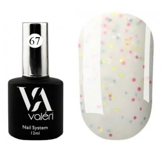 База для гель-лаку Valeri Base No67 Dots Різнобарвні точки 12 ml