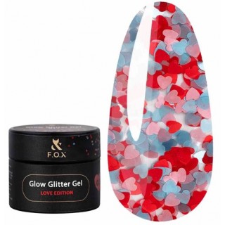 Глітер для дизайну F.O.X gel-polish Glow Glitter Love edition 015  5 мл