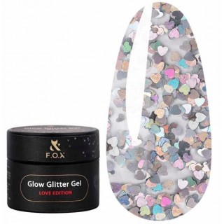 Глітер для дизайну F.O.X gel-polish Glow Glitter Love edition 014  5 мл