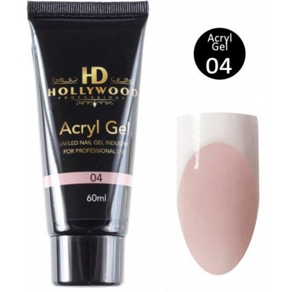 Акрил-гель для нігтів HD Hollywood Acryl Gel 04 Бежевий 60 мл