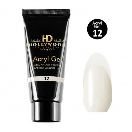 Акрил-гель для нігтів HD Hollywood Acryl Gel 12 Молочний 60 мл Акрил-гель для нігтів HD Hollywood Acryl Gel 12 Молочний 60 мл