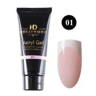 Акрил-гель для нігтів HD Hollywood Acryl Gel 01 світло-рожевий 30 мл