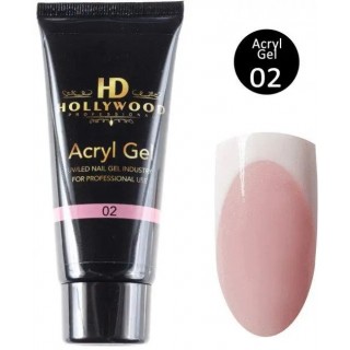 Акрил-гель для нігтів HD Hollywood Acryl Gel 02 рожевий 30 мл