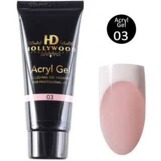 Акрил-гель для нігтів HD Hollywood Acryl Gel 03 прозоро-рожевий 30 мл