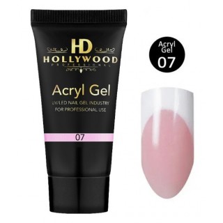 Акрил-гель для нігтів HD Hollywood Acryl Gel 07 яскраво-рожевий 30 мл
