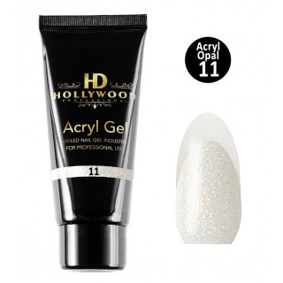 Акрил-гель для нігтів HD Hollywood Acryl Gel Shimmer Opal 11 молочний 30 мл