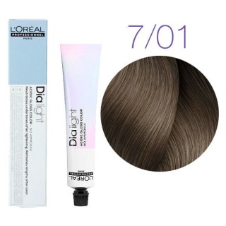 Безаміачний напівперманентний фарбник L'Oreal Professionnel Dia Light 7.01 Блондин натуральний крижаний 50 мл