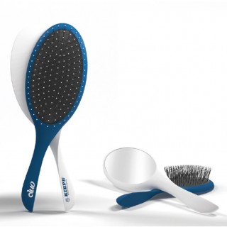 Масажний гребінець із дзеркалом Kiepe Magnetic Duo Blue-White (20104)