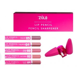 Пенал з точилкою і олівцями для губ Zola