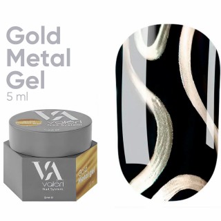 Гель-фарба з металевим ефектом золота VALERI Metal Gel Gold 5 мл