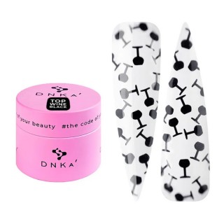 Топ для гель-лаку без липкого шару DNKa Top Wine Black прозорий з чорними келихами 15 мл