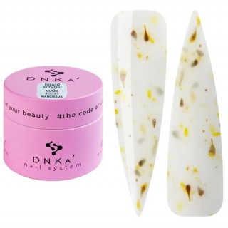 Рідкий гель DNKa Liquid Acrygel #0035 Narcissus вершковий з жовтими сухоцвітами 15 мл