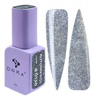 Гель-лак DNKa Polish Gel Autumn Kiss 0138 світловідбиваючий з вітражним ефектом сіро-сріблястий 12 мл