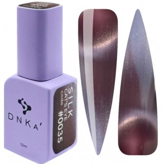 Гель-лак DNKa Polish Gel Cats Eye Silk 0035 теплий сіро-коричневий 12 мл