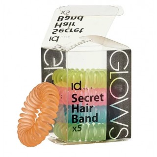 Силіконові резинки для волосся id Hair Secret Hair Band Glow різнокольорові 5 шт