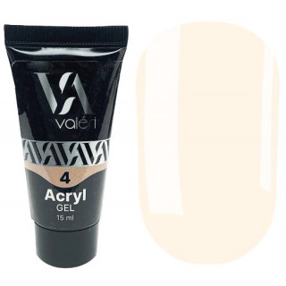Акриловий гель для нарощування Valeri Acryl Gel №04 Nude-peach 15 мл