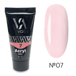 Акриловий гель для нарощення Valeri Acryl Gel 07 SHIMMER PINK 15 мл