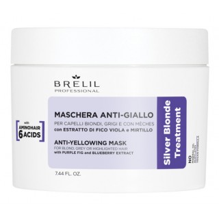 Маска для нейтралізації жовтизни волосся Brelil Anti-Yellow Mask Silver Blonde 220 мл