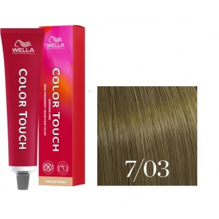 Фарба для волосся Wella Color Touch Demi-Permanent Cream Hair Color 7/03 Середній блондин натурально золотистий 60 мл