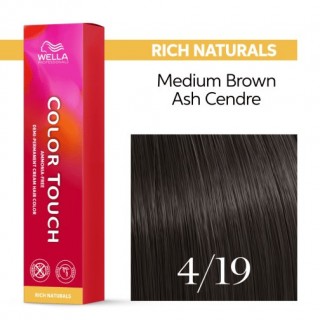 Демі-перманентна фарба для волосся Wella Color Touch 4/19 Середній коричневий попелястий сандре 60 мл