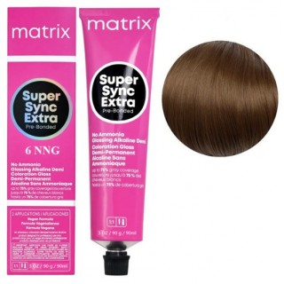 Фарба для волосся на лужній основі без аміаку Matrix Super Sync 6NNG Extra Темний блондин натуральний інтенсивний золотистий 90 мл