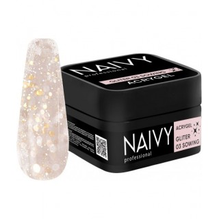 Акриловий гель для нігтів NAIVY Professional Gliter 03 Sowing 30 мл