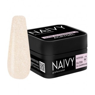 Акриловий гель для нігтів NAIVY Professional Gliter 04 Champagne 30 мл