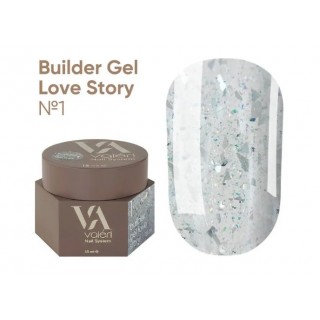 Гель для нігтів з блискітками Valeri Builder Gel Love Story №01 15 мл
