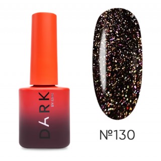 Гель лак Dark Gel Polish №130 коричнево-карамельний з блискітками 6 мл