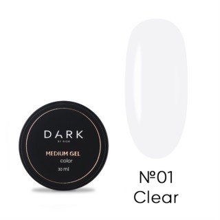 Гель для зміцнення нігтів Dark Medium Gel №01 прозорий 30 мл