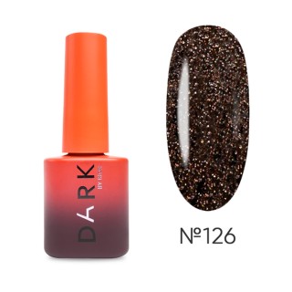 Гель лак Dark Gel Polish №126 коричневий з блискітками 6 мл