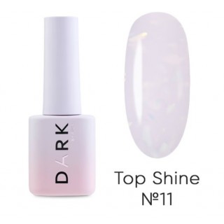 Топ для гель лаку без липкого шару DARK Top Shine №11 молочний камуфлюючий з шиммером 10 мл