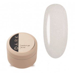 Гель для зміцнення нігтів Dark Medium Gel №43 нюдовий з блискітками 15 мл