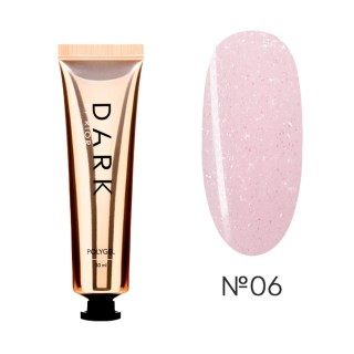 Полігель для нарощування DARK PolyGel 06 ніжно-рожевий з шиммером 30 мл