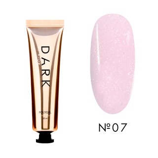 Полігель для нарощування DARK PolyGel 07 рожевий з шиммером 30 мл
