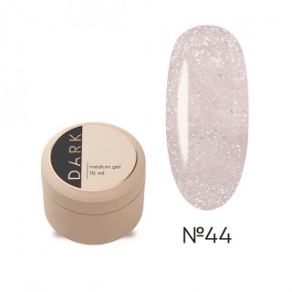 Гель для зміцнення нігтів Dark Medium Gel №44 рожевий з голографічним шиммером 15 мл