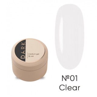 Гель для зміцнення нігтів Dark Medium Gel №01 прозорий 15 мл