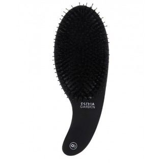 Щітка масажна для волосся Olivia Garden Expert Care Curve Nylon Bristles Matt Black