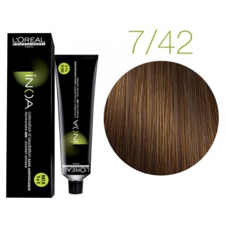 Фарба без аміаку L'Oreal Inoa 7.42 блондин мідний перламутровий 60 мл