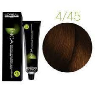 Фарба без аміаку L'Oreal Inoa 4.45 шатен мідне червоне дерево 60 мл