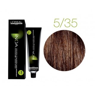 Фарба без аміаку L'Oreal Inoa 5.35 світлий шатен золотисте червоне дерево 60 мл