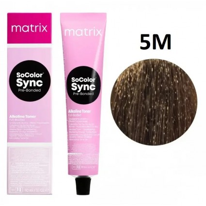 Крем-фарба для волосся без аміаку Matrix Color Sync 5M Світлий шатен мокко 90 мл Крем-фарба для волосся без аміаку Matrix Color Sync 5M Світлий шатен мокко 90 мл
