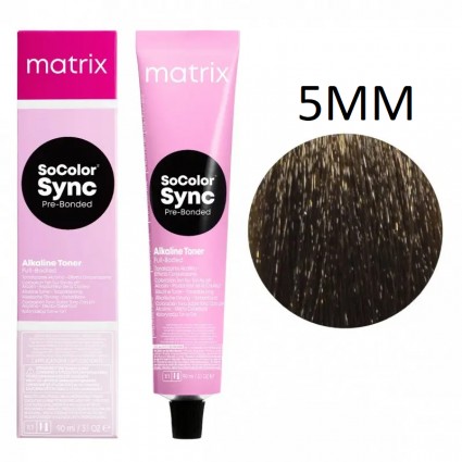Крем-фарба для волосся без аміаку Matrix SoColor Sync 5MM Світлий шатен мокко-мокко 90 мл Крем-фарба для волосся без аміаку Matrix SoColor Sync 5MM Світлий шатен мокко-мокко 90 мл